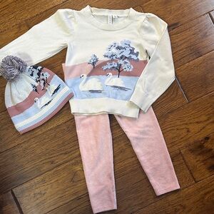 Janie and Jack Sean  Sweater Set with Hat